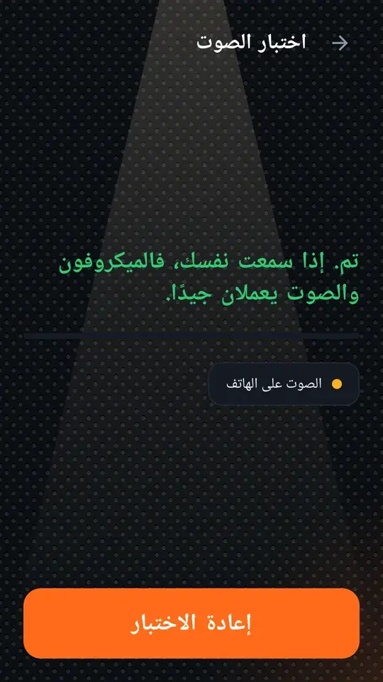 انتهى اختبار الصوت