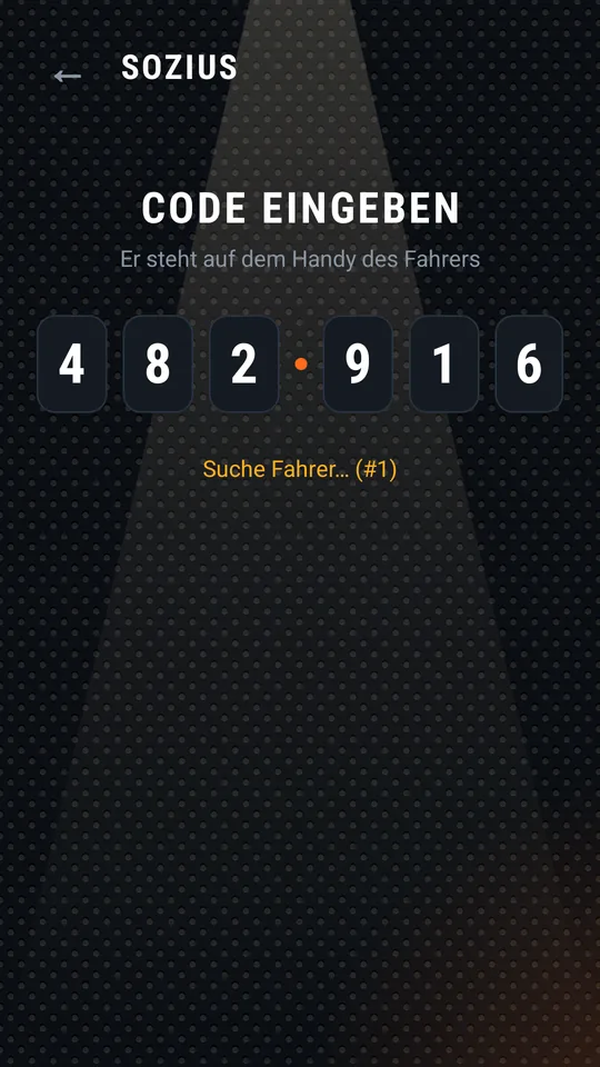 Sozius hat den ganzen Code eingegeben und sucht den Fahrer