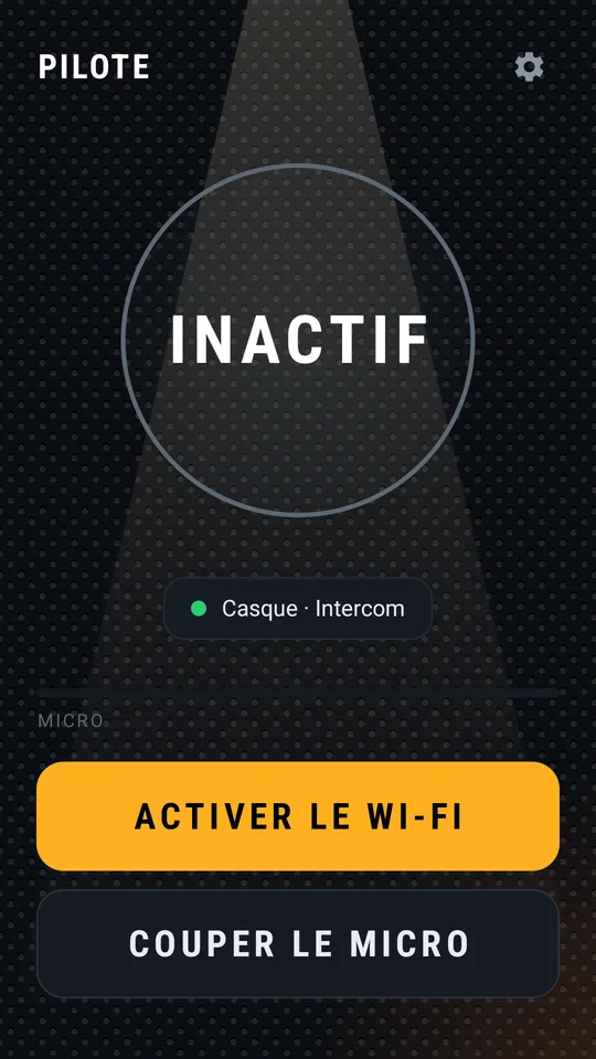 Bouton ACTIVER LE WI-FI quand le Wi-Fi est désactivé