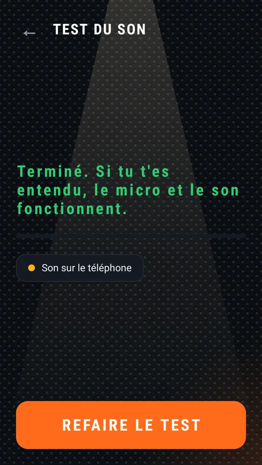 Test du son terminé