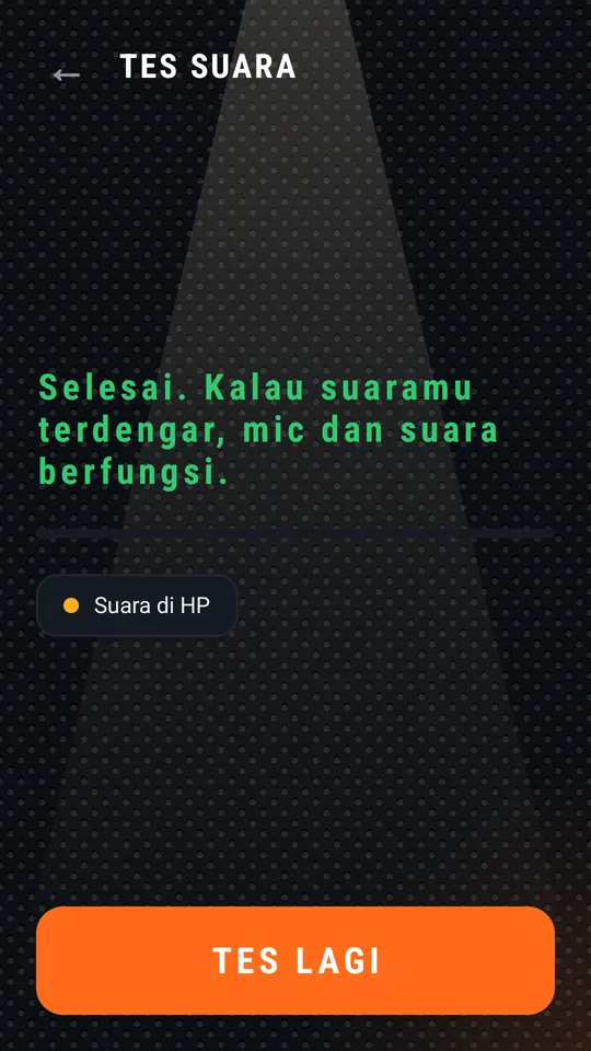 Tes suara selesai