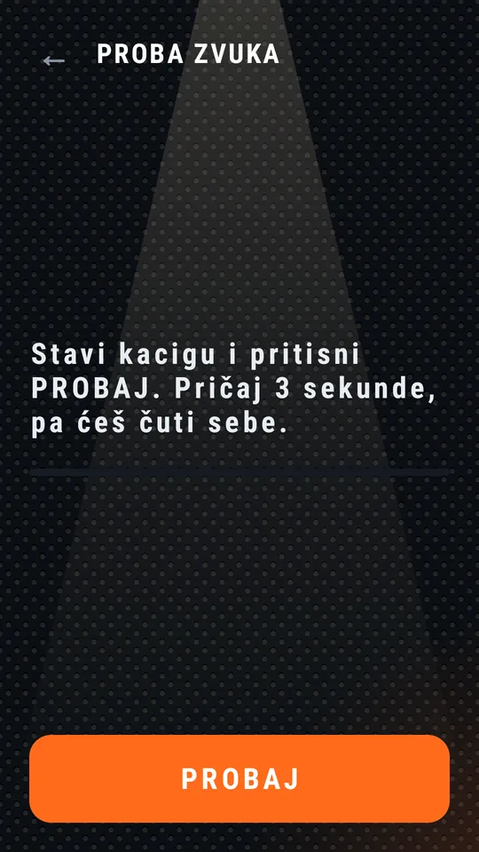 Proba zvuka, dugme PROBAJ